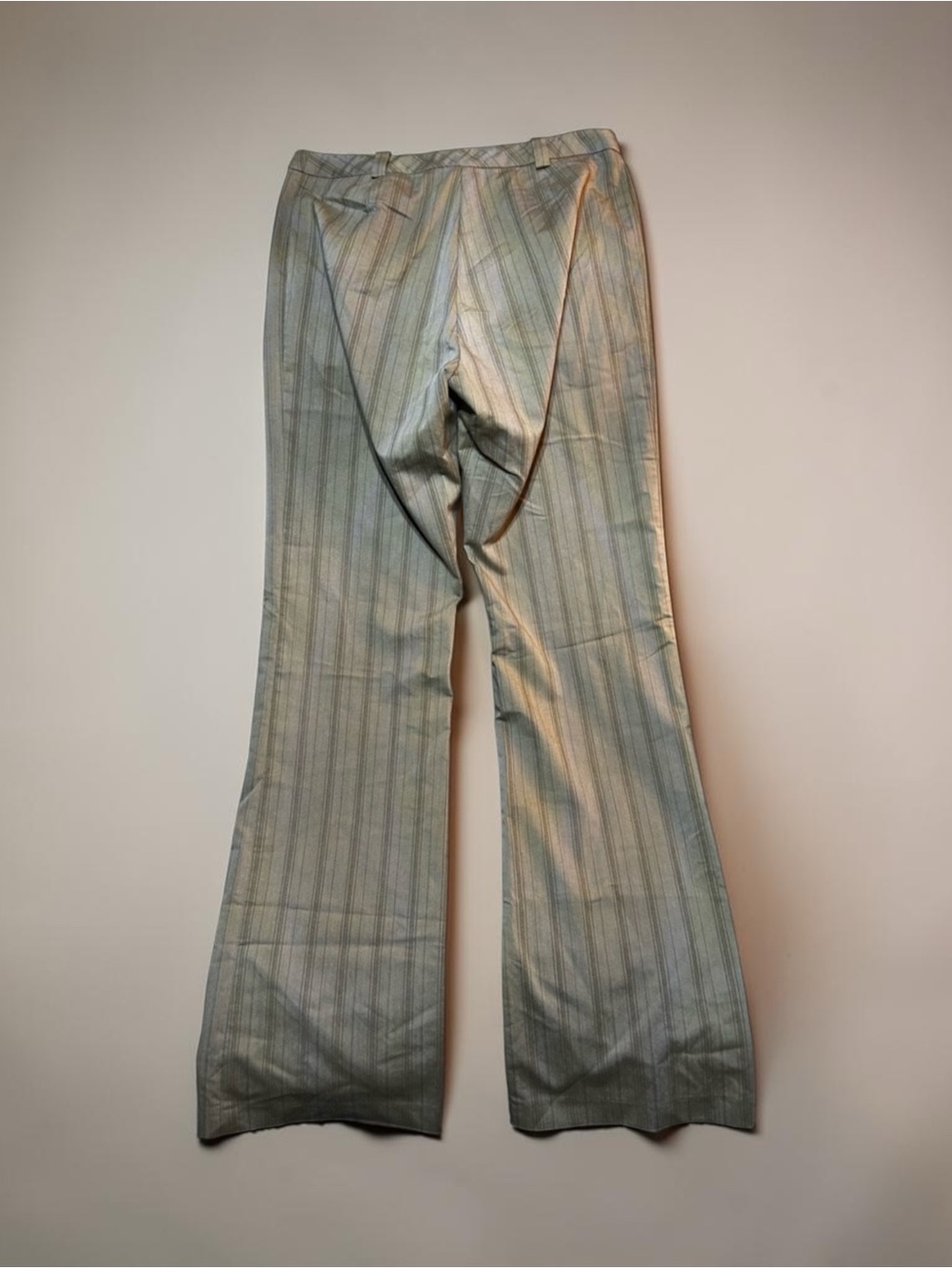 Sinéquanone Paris Pinstripe Wide-Leg flare Dress Pants in Olive Brown Size 6 - Picture 5 of 9